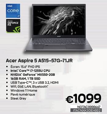 Promotions Acer aspire 5 a515-57g-71jr - Acer - Valide de 01/05/2023 à 31/05/2023 chez Compudeals