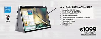 Promotions Acer spin 3 sp314-55n-59rd - Acer - Valide de 01/05/2023 à 31/05/2023 chez Compudeals
