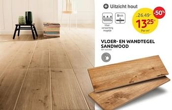 Promoties Vloer- en wandtegel sandwood - Huismerk - Brico - Geldig van 17/05/2023 tot 29/05/2023 bij Brico