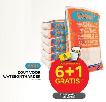 Promoties Zout voor waterontharder 6+1 gratis - Axal - Geldig van 17/05/2023 tot 29/05/2023 bij Brico