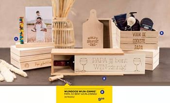 Promoties Wijndoos wijn-zinnig papa jij bent wijn-zinnig - Huismerk - Supra Bazar - Geldig van 19/05/2023 tot 16/06/2023 bij Supra Bazar