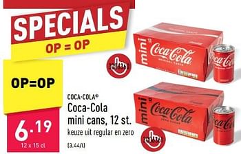 Promoties Coca-cola mini cans - Coca Cola - Geldig van 26/05/2023 tot 02/06/2023 bij Aldi
