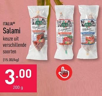 Promoties Salami - ITALIA  - Geldig van 24/05/2023 tot 02/06/2023 bij Aldi