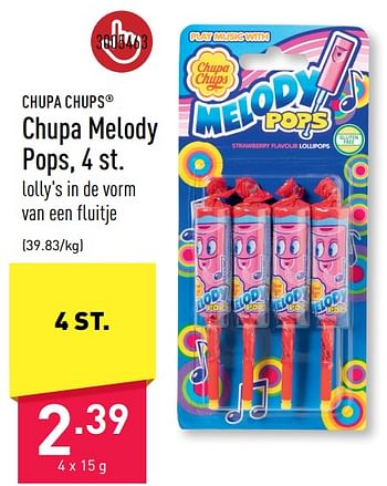 Promoties Chupa melody pops - Chupa Chups - Geldig van 26/05/2023 tot 02/06/2023 bij Aldi