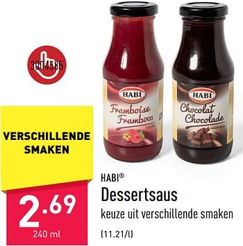 Promoties Dessertsaus - Habi - Geldig van 26/05/2023 tot 02/06/2023 bij Aldi