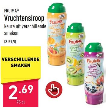 Promoties Vruchtensiroop - Fruima - Geldig van 26/05/2023 tot 02/06/2023 bij Aldi