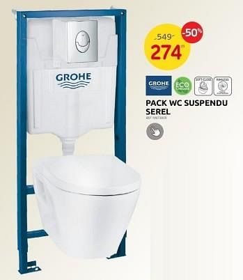 Promoties Pack wc suspendu serel - Grohe - Geldig van 17/05/2023 tot 29/05/2023 bij Brico