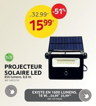 Promotions Projecteur solaire led - Produit maison - Brico - Valide de 17/05/2023 à 29/05/2023 chez Brico