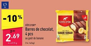 Promoties Barres de chocolat - Cote D'Or - Geldig van 22/05/2023 tot 02/06/2023 bij Aldi