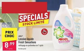 Promotions Lessive liquide fresh sensations - Ariel - Valide de 26/05/2023 à 02/06/2023 chez Aldi
