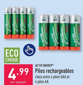 Promotions Piles rechargeables - Activ Energy - Valide de 27/05/2023 à 02/06/2023 chez Aldi