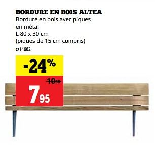 Promotions Bordure en bois altea - Produit maison - Dema - Valide de 15/05/2023 à 28/05/2023 chez Dema