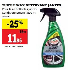 Promotions Turtle wax nettoyant jantes - Turtle wax - Valide de 15/05/2023 à 28/05/2023 chez Dema