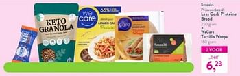 Promoties Less carb proteine brood + wecare tortilla wraps - Smaakt - Geldig van 15/05/2023 tot 11/06/2023 bij Holland & Barret