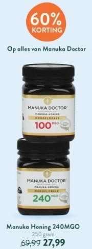 Promoties Manuka honing 240mgo - Manuka Doctor - Geldig van 15/05/2023 tot 11/06/2023 bij Holland & Barret