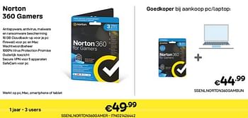 Promoties Norton 360 gamers - Norton - Geldig van 01/05/2023 tot 31/05/2023 bij Compudeals