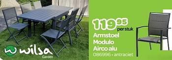 Promoties Armstoel modulo airco alu - Wilsa Garden - Geldig van 15/05/2023 tot 24/06/2023 bij Happyland