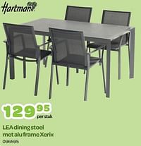 Lea dining stoel met alu frame xerix-Hartman
