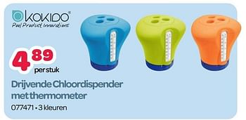 Promotions Drijvende chloordispender met thermometer - Kokido - Valide de 15/05/2023 à 24/06/2023 chez Happyland