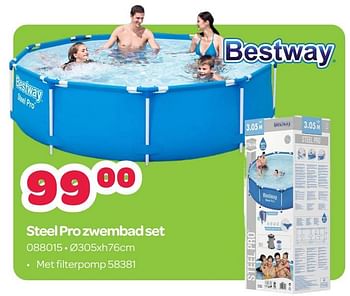 Promoties Steel pro zwembad set - BestWay - Geldig van 15/05/2023 tot 24/06/2023 bij Happyland