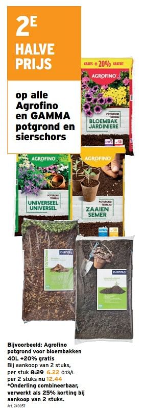 Promoties Agrofino potgrond voor bloembakken - Agrofino - Geldig van 17/05/2023 tot 23/05/2023 bij Gamma