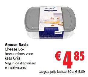 Promoties Amuse basic cheese box bewaardoos voor kaas grijs - Amuse - Geldig van 17/05/2023 tot 30/05/2023 bij Colruyt