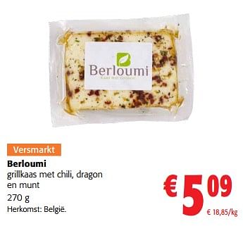 Promoties Berloumi grillkaas met chili, dragon en munt - Berloumi - Geldig van 17/05/2023 tot 30/05/2023 bij Colruyt