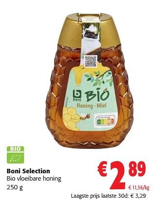 Promoties Boni selection bio vloeibare honing - Boni - Geldig van 17/05/2023 tot 30/05/2023 bij Colruyt