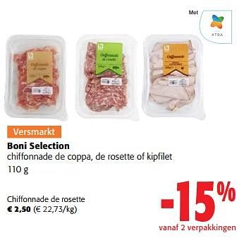 Promoties Boni selection chiffonnade de rosette - Boni - Geldig van 17/05/2023 tot 30/05/2023 bij Colruyt