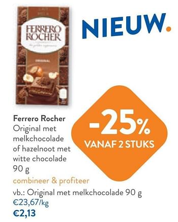 Promoties Ferrero rocher original met melkchocolade - Ferrero - Geldig van 17/05/2023 tot 30/05/2023 bij OKay