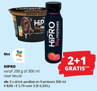 Promoties Hipro drink aardbei en framboos - Danone - Geldig van 18/05/2023 tot 31/05/2023 bij Spar (Colruytgroup)