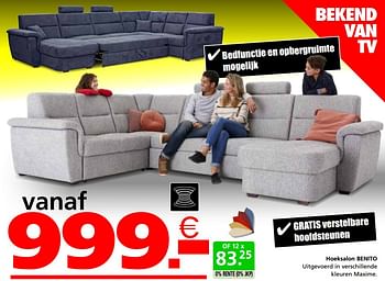 Promoties Hoeksalon benito - Huismerk - Seats and Sofas - Geldig van 22/05/2023 tot 29/05/2023 bij Seats and Sofas