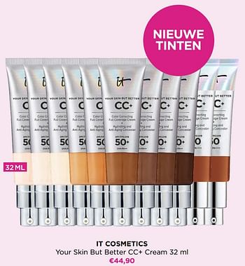 Promoties It cosmetics your skin but better cc+ cream - IT Cosmetics - Geldig van 22/05/2023 tot 28/05/2023 bij ICI PARIS XL