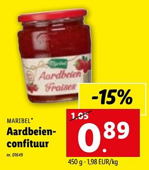 Promoties Aardbeienconfituur - Maribel - Geldig van 24/05/2023 tot 30/05/2023 bij Lidl