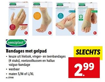 Promoties Bandages met gelpad - Sensiplast - Geldig van 24/05/2023 tot 30/05/2023 bij Lidl