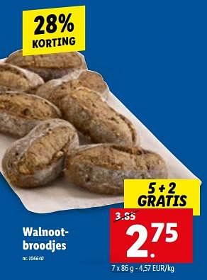 Promoties Walnootbroodjes - Huismerk - Lidl - Geldig van 24/05/2023 tot 30/05/2023 bij Lidl