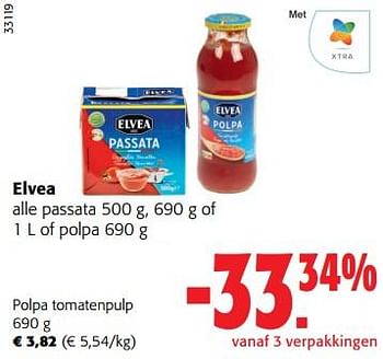 Promoties Elvea polpa tomatenpulp - Elvea - Geldig van 17/05/2023 tot 30/05/2023 bij Colruyt