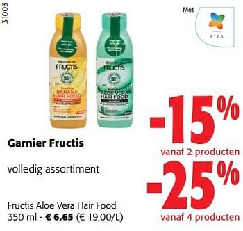 Promoties Garnier fructis aloe vera hair food - Garnier - Geldig van 17/05/2023 tot 30/05/2023 bij Colruyt