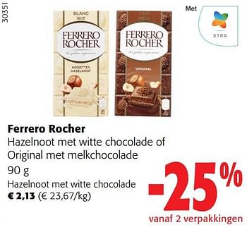Promotions Ferrero rocher hazelnoot met witte chocolade - Ferrero - Valide de 17/05/2023 à 30/05/2023 chez Colruyt