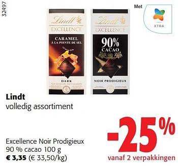 Promoties Lindt excellence noir prodigieux - Lindt - Geldig van 17/05/2023 tot 30/05/2023 bij Colruyt