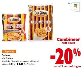 Promoties Belviva klassieke frieten m voor oven, airfryer of friteuse - Belviva - Geldig van 17/05/2023 tot 30/05/2023 bij Colruyt