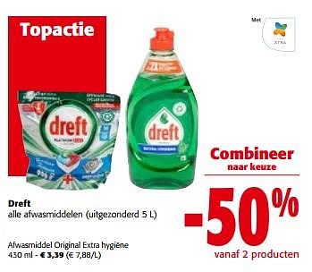 Promoties Dreft afwasmiddel original extra hygiëne - Dreft - Geldig van 17/05/2023 tot 30/05/2023 bij Colruyt