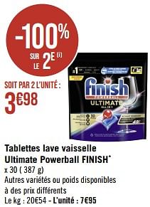 Promotions Tablettes lave vaisselle ultimate powerball finish - Finish - Valide de 22/05/2023 à 04/06/2023 chez Super Casino