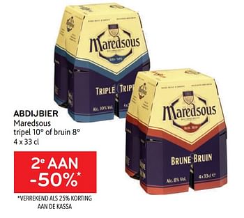 Promoties Abdijbier maredsous 2e aan -50% - Maredsous - Geldig van 31/05/2023 tot 13/06/2023 bij Alvo