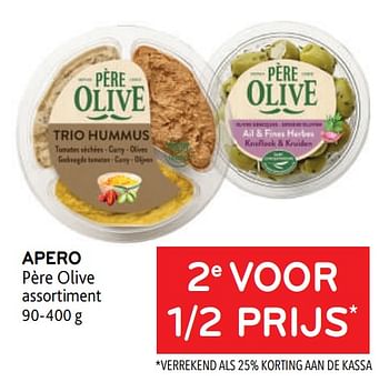 Promoties Apero père olive 2e voor 1-2 prijs - Pere olive - Geldig van 31/05/2023 tot 13/06/2023 bij Alvo