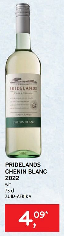 Promoties Pridelands chenin blanc 2022 wit - Witte wijnen - Geldig van 31/05/2023 tot 13/06/2023 bij Alvo