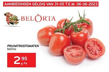 Promotions Pruimtrostomaten belorta - Belorta - Valide de 31/05/2023 à 06/06/2023 chez Alvo