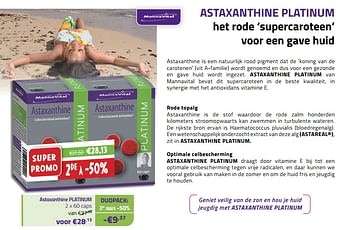 Promoties Astaxanthine platinum - Mannavital - Geldig van 01/06/2023 tot 30/06/2023 bij Mannavita