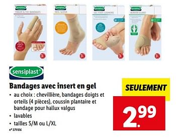Promotions Bandages avec insert en gel - Sensiplast - Valide de 24/05/2023 à 30/05/2023 chez Lidl