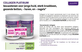 Promoties Duopack collagen platinum - Mannavital - Geldig van 01/06/2023 tot 30/06/2023 bij Mannavita